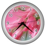 Flower-24 Wall Clock (Silver)