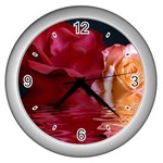 Flower-36 Wall Clock (Silver)