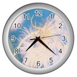 Flower-43 Wall Clock (Silver)