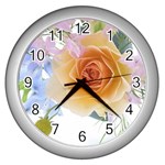 Flower-60 Wall Clock (Silver)