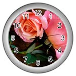 Flower-64 Wall Clock (Silver)