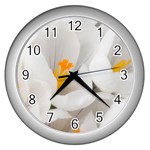 Flower-103 Wall Clock (Silver)