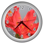 Flower-105 Wall Clock (Silver)