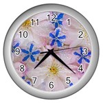 Flower-113 Wall Clock (Silver)