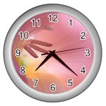 Flower-114 Wall Clock (Silver)