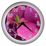 Flower-115 Wall Clock (Silver)