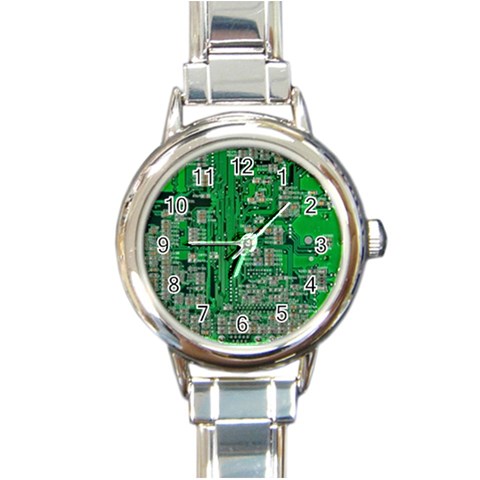 Circuit Round Italian Charm Watch from ArtsNow.com Front