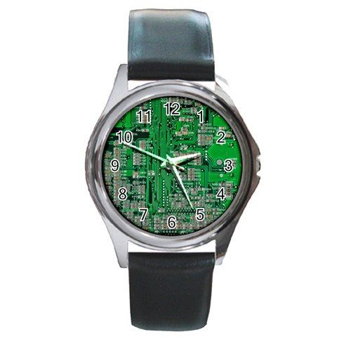 Circuit Round Metal Watch from ArtsNow.com Front