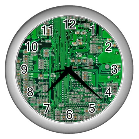 Circuit Wall Clock (Silver) from ArtsNow.com Front