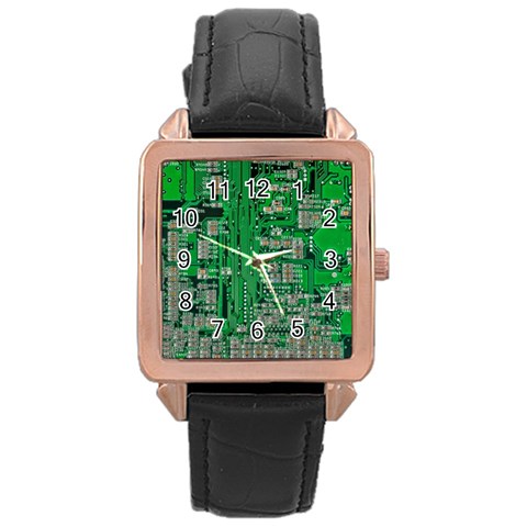 Circuit Rose Gold Leather Watch  from ArtsNow.com Front