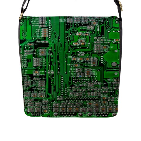 Circuit Flap Closure Messenger Bag (Large) from ArtsNow.com Front