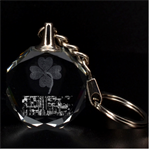 Circuit Clover 3D Engraving Circle Key Chain