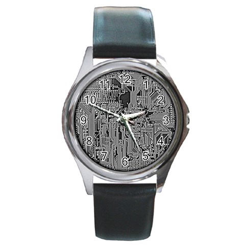 Circuit Round Metal Watch from ArtsNow.com Front