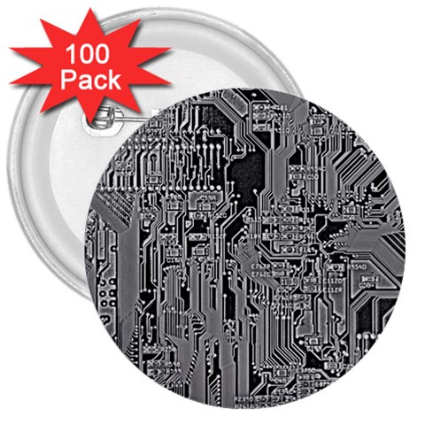 Circuit 3  Button (100 pack) from ArtsNow.com Front