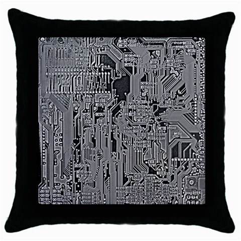 Circuit Throw Pillow Case (Black) from ArtsNow.com Front