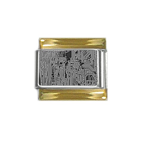 Circuit Gold Trim Italian Charm (9mm) from ArtsNow.com Front