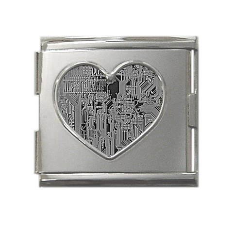 Circuit Mega Link Heart Italian Charm (18mm) from ArtsNow.com Front