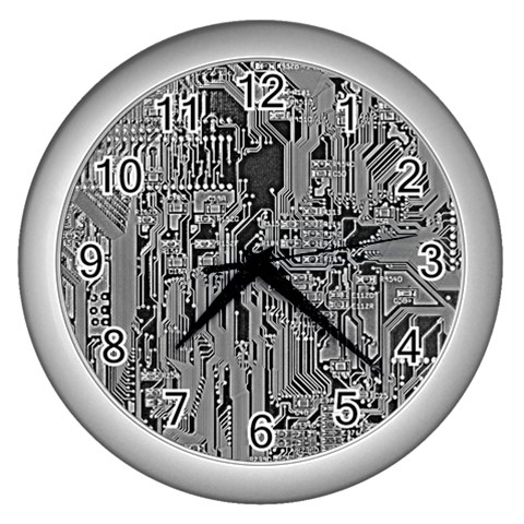 Circuit Wall Clock (Silver) from ArtsNow.com Front