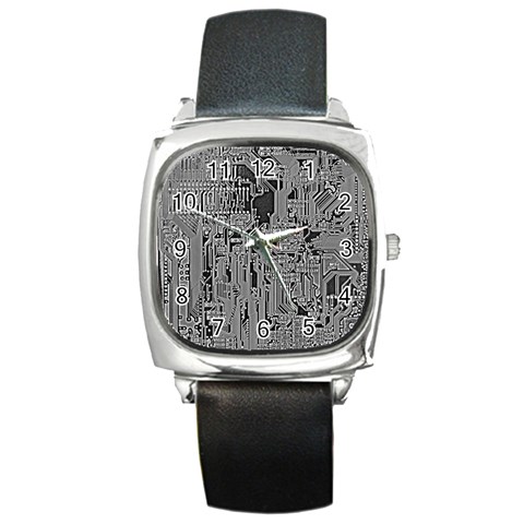 Circuit Square Metal Watch from ArtsNow.com Front