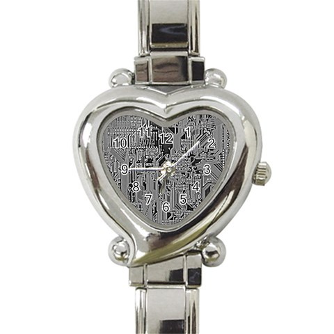 Circuit Heart Italian Charm Watch from ArtsNow.com Front