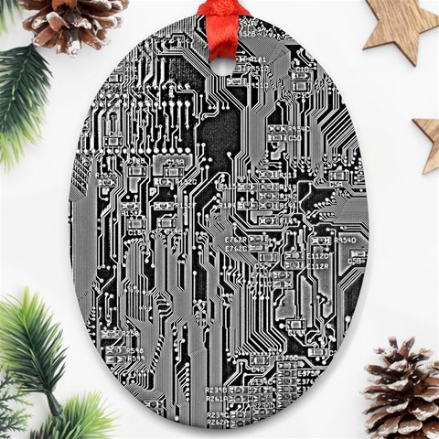 Circuit Oval Ornament (Two Sides) from ArtsNow.com Front