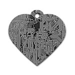 Circuit Dog Tag Heart (One Side)