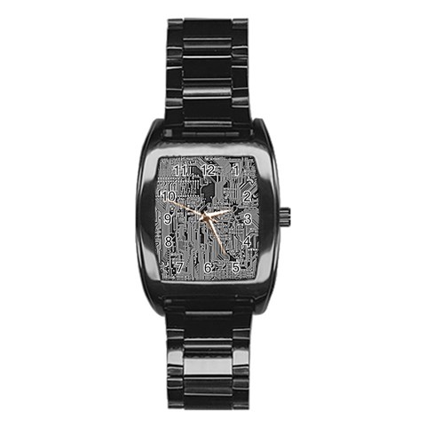 Circuit Men s Stainless Steel Barrel Analog Watch from ArtsNow.com Front