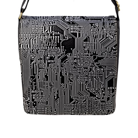 Circuit Flap Closure Messenger Bag (Large) from ArtsNow.com Front