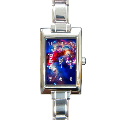 Colorful Cosmos Rectangular Italian Charm Watch from ArtsNow.com Front