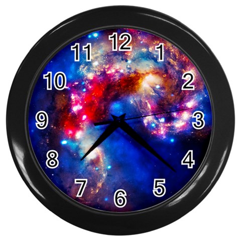 Colorful Cosmos Wall Clock (Black) from ArtsNow.com Front