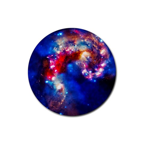 Colorful Cosmos Rubber Coaster (Round) from ArtsNow.com Front