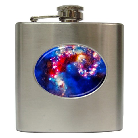 Colorful Cosmos Hip Flask (6 oz) from ArtsNow.com Front