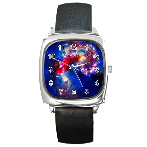 Colorful Cosmos Square Metal Watch from ArtsNow.com Front