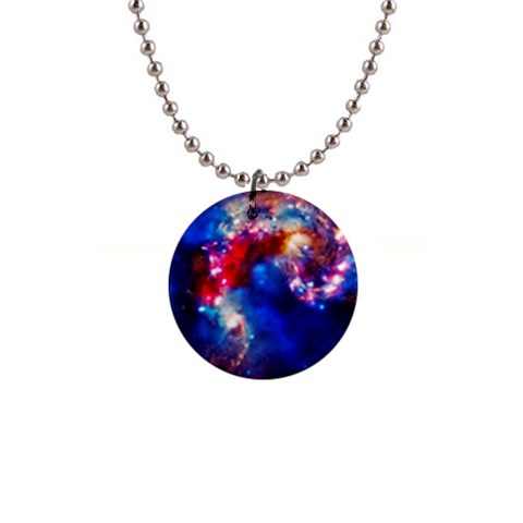 Colorful Cosmos 1  Button Necklace from ArtsNow.com Front