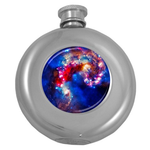 Colorful Cosmos Hip Flask (5 oz) from ArtsNow.com Front