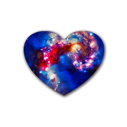 Colorful Cosmos Rubber Coaster (Heart) from ArtsNow.com Front