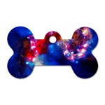 Colorful Cosmos Dog Tag Bone (Two Sides)