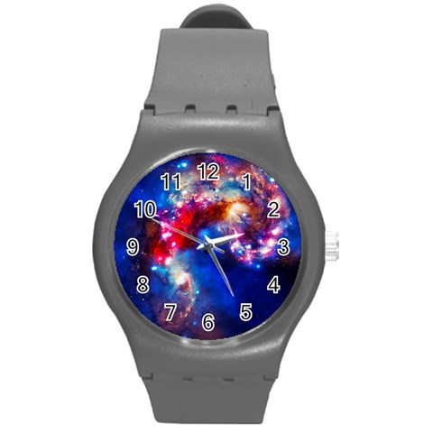 Colorful Cosmos Round Plastic Sport Watch Medium from ArtsNow.com Front