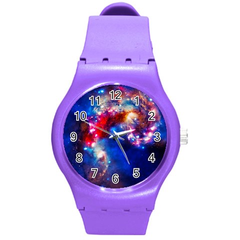 Colorful Cosmos Round Plastic Sport Watch Medium from ArtsNow.com Front