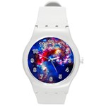 Colorful Cosmos Round Plastic Sport Watch Medium