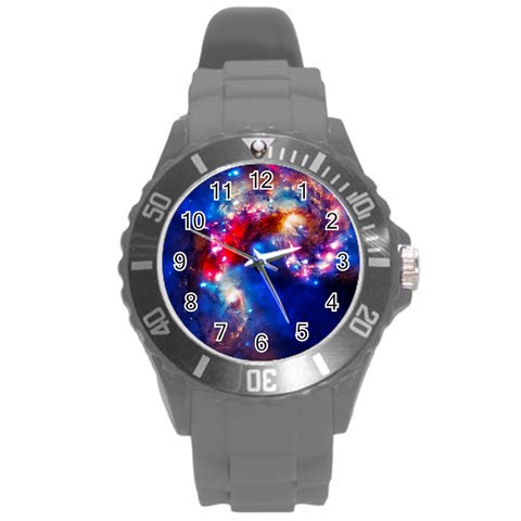 Colorful Cosmos Round Plastic Sport Watch Large from ArtsNow.com Front