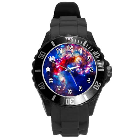 Colorful Cosmos Round Plastic Sport Watch Large from ArtsNow.com Front