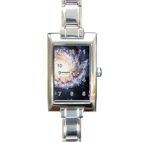 Colorful Cosmos Rectangular Italian Charm Watch from ArtsNow.com Front