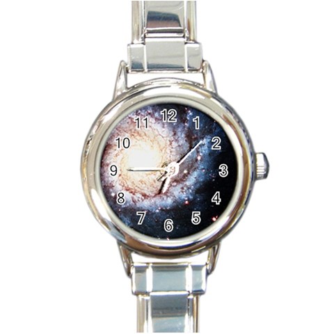 Colorful Cosmos Round Italian Charm Watch from ArtsNow.com Front