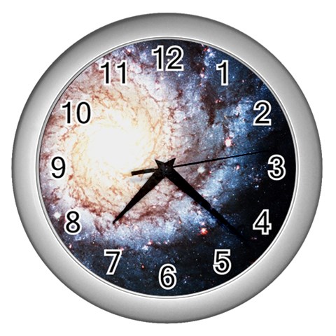 Colorful Cosmos Wall Clock (Silver) from ArtsNow.com Front