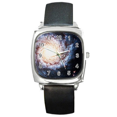 Colorful Cosmos Square Metal Watch from ArtsNow.com Front