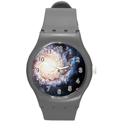 Colorful Cosmos Round Plastic Sport Watch Medium from ArtsNow.com Front