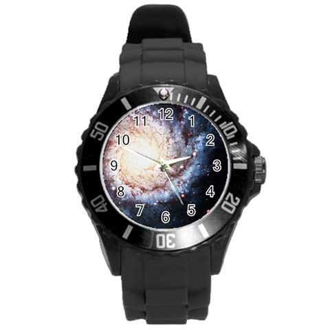 Colorful Cosmos Round Plastic Sport Watch Large from ArtsNow.com Front