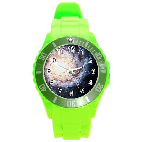 Colorful Cosmos Round Plastic Sport Watch Large from ArtsNow.com Front