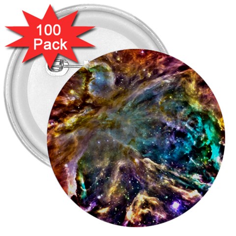 Colorful Cosmos 3  Button (100 pack) from ArtsNow.com Front